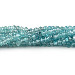 3.5-4mm Blue Zircon Faceted Rondelle Beads 13.75 inch 145 pieces (ONLINE ORDER ONLY)