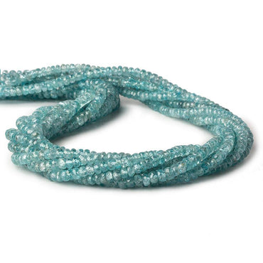 3.5-4mm Blue Zircon faceted rondelles 16 inch 155 beads A (ONLINE ORDER ONLY)