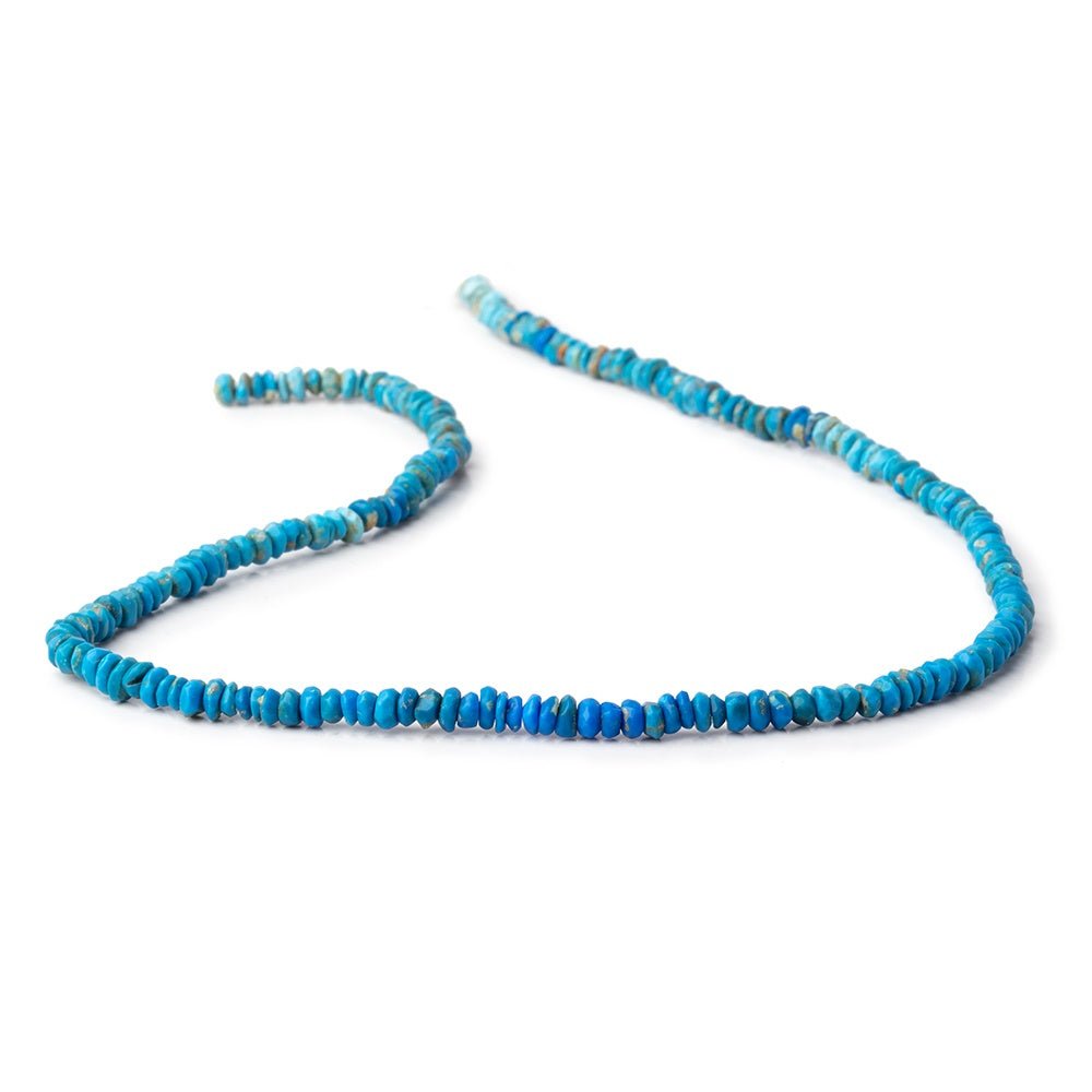 3.5-4mm Ceruleite Hand Faceted Rondelle Beads 12.5 inch 193 pieces (ONLINE ORDER ONLY)