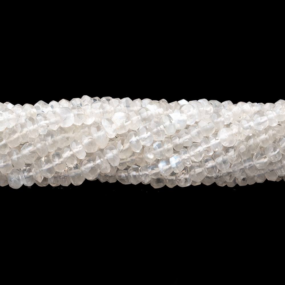 4mm Ceylon Moonstone Faceted Rondelles 14 inch 152 pieces (ONLINE ORDER ONLY)