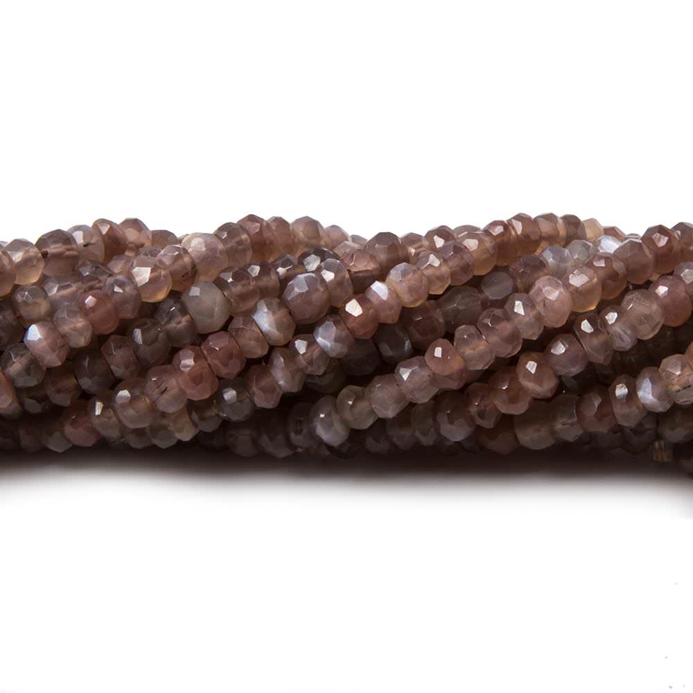 3.5-4mm Chocolate Moonstone faceted rondelle beads 13 inch 122 pieces (ONLINE ORDER ONLY)