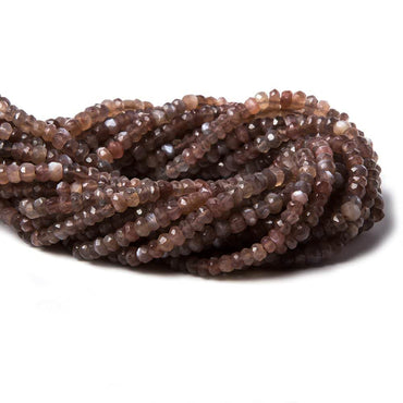 3.5-4mm Chocolate Moonstone faceted rondelle beads 13 inch 122 pieces (ONLINE ORDER ONLY)