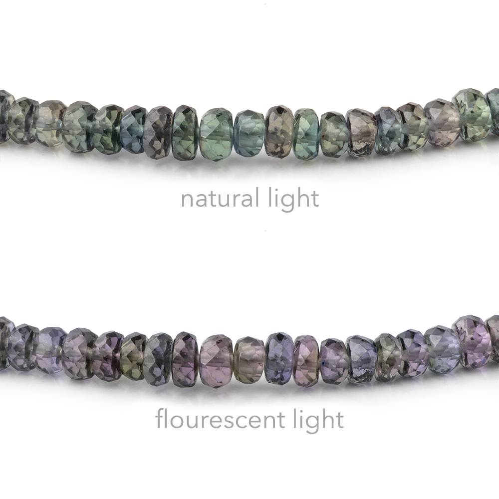 3.5-4mm Color Change Sapphire Faceted Rondelles 16.5 inch 213 Beads (ONLINE ORDER ONLY)