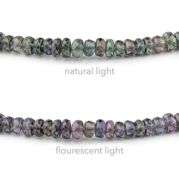3.5-4mm Color Change Sapphire Faceted Rondelles 16.5 inch 213 Beads (ONLINE ORDER ONLY)