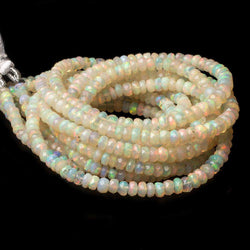 3.5 - 4mm Ethiopian Opal Faceted Rondelle Beads 18 inch 216 pieces (ONLINE ORDER ONLY)