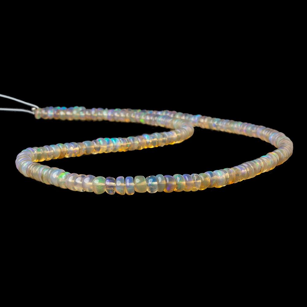 3.5-4mm Ethiopian Opal plain rondelle beads 16 inch 190 pieces AA (ONLINE ORDER ONLY)