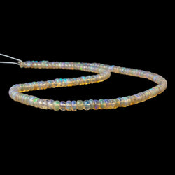 3.5-4mm Ethiopian Opal plain rondelle beads 16 inch 190 pieces AA (ONLINE ORDER ONLY)