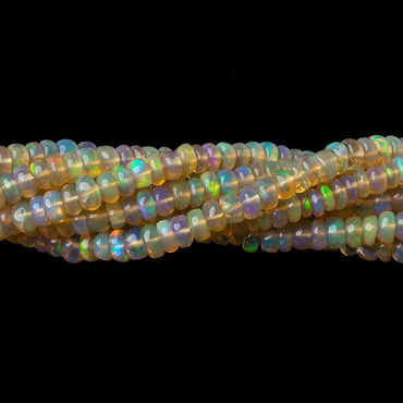 3.5-4mm Ethiopian Opal plain rondelle beads 16 inch 190 pieces AA (ONLINE ORDER ONLY)
