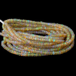 3.5-4mm Ethiopian Opal plain rondelle beads 16 inch 190 pieces AA (ONLINE ORDER ONLY)