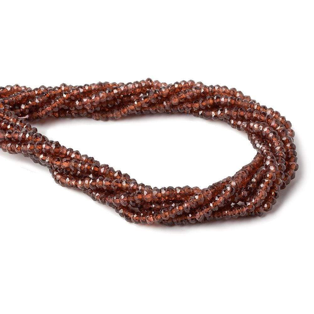 3.5-4mm Garnet Hand Faceted Rondelle Beads 13 inch 150 pieces (ONLINE ORDER ONLY)
