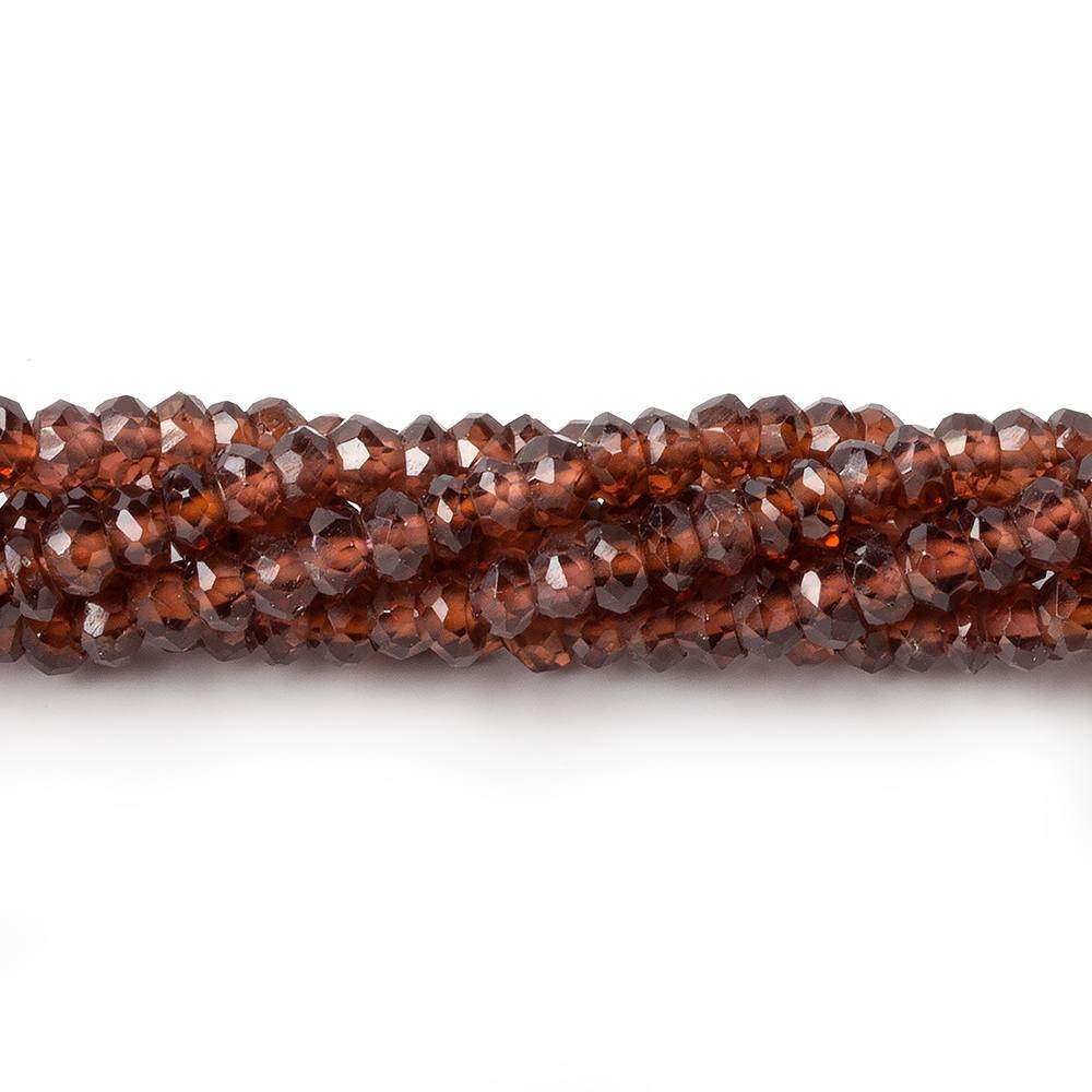 3.5-4mm Garnet Hand Faceted Rondelle Beads 13 inch 150 pieces (ONLINE ORDER ONLY)