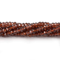 3.5-4mm Garnet Hand Faceted Rondelle Beads 13 inch 150 pieces (ONLINE ORDER ONLY)