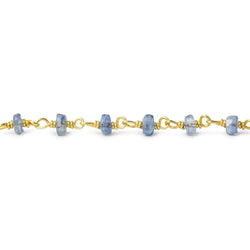 3.5-4mm Kyanite faceted rondelle Vermeil Chain by the foot 40 beads AAA (ONLINE ORDER ONLY)