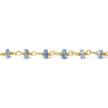 3.5-4mm Kyanite faceted rondelle Vermeil Chain by the foot 40 beads AAA (ONLINE ORDER ONLY)