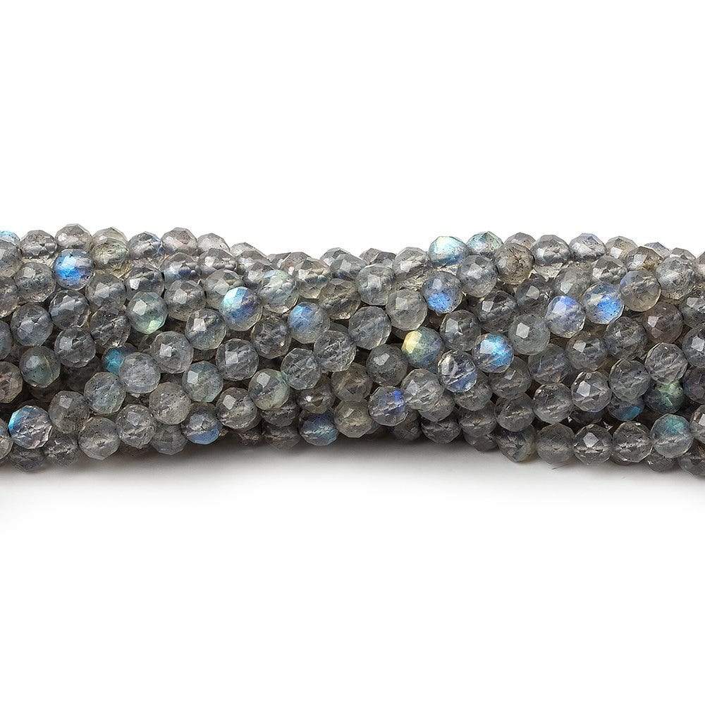 3.8mm Labradorite Beads Micro Faceted Round 13 inch 95 pieces (ONLINE ORDER ONLY)