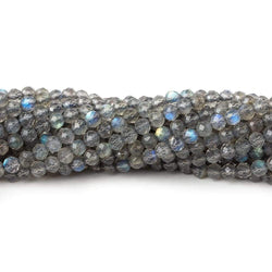 3.8mm Labradorite Beads Micro Faceted Round 13 inch 95 pieces (ONLINE ORDER ONLY)