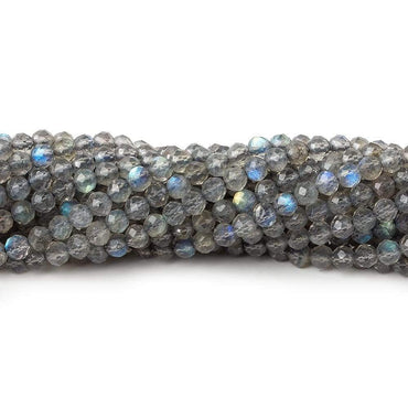 3.8mm Labradorite Beads Micro Faceted Round 13 inch 95 pieces (ONLINE ORDER ONLY)