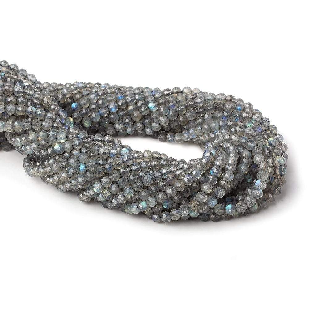 3.8mm Labradorite Beads Micro Faceted Round 13 inch 95 pieces (ONLINE ORDER ONLY)