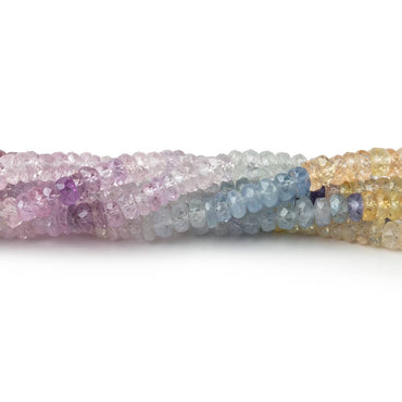 3.5-4mm Madagascar Sapphire Faceted Rondelle 18 inch 260 Beads AA (ONLINE ORDER ONLY)