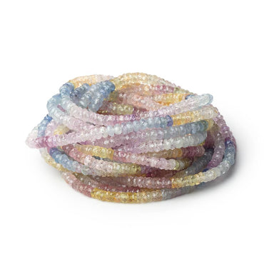 3.5-4mm Madagascar Sapphire Faceted Rondelle 18 inch 260 Beads AA (ONLINE ORDER ONLY)