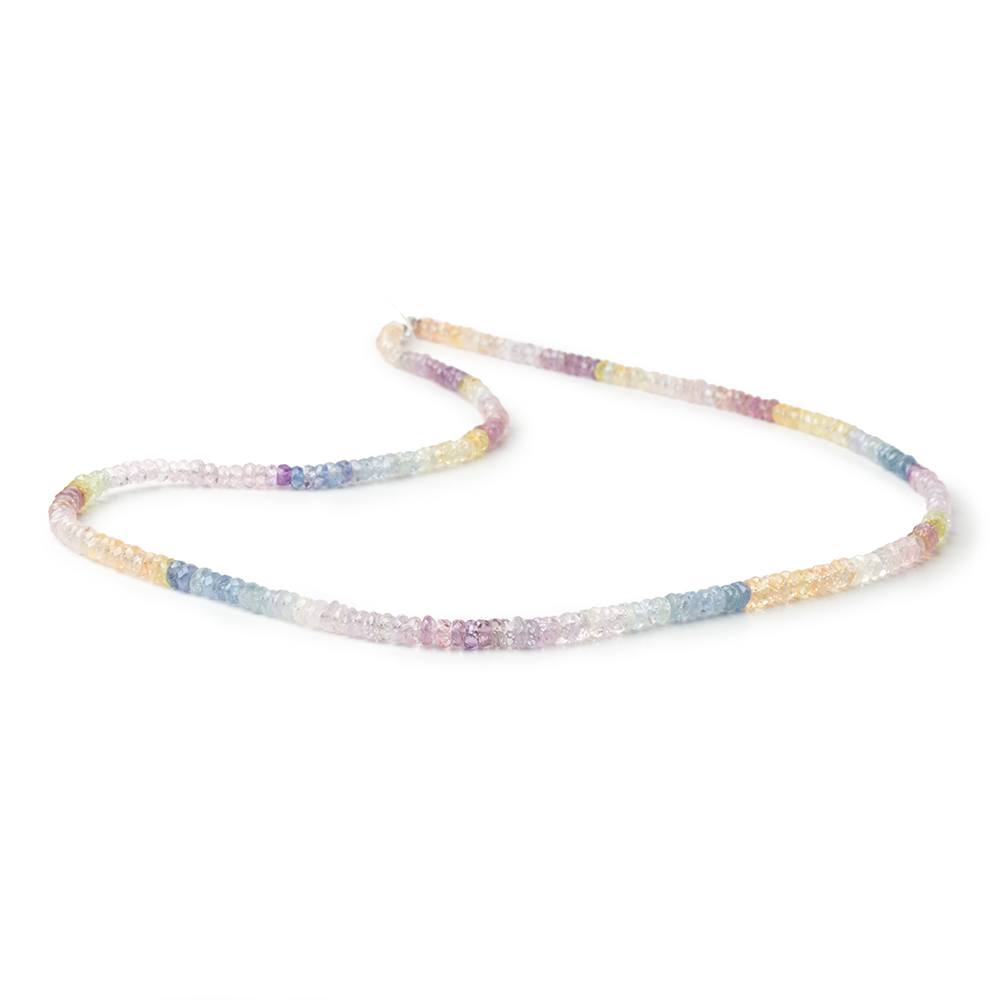 3.5-4mm Madagascar Sapphire Faceted Rondelle 18 inch 260 Beads AA (ONLINE ORDER ONLY)