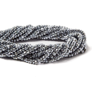 3.5-4mm Metallic Bluish Silver plated Pyrite faceted rondelle Beads 13 inch 104 pcs (ONLINE ORDER ONLY)