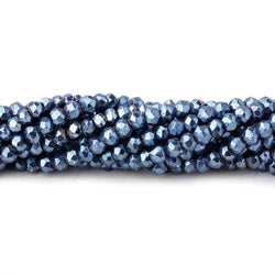 3.5-4mm Metallic Cadet Blue plated Pyrite faceted rondelle Beads 13 inch 104 pcs (ONLINE ORDER ONLY)