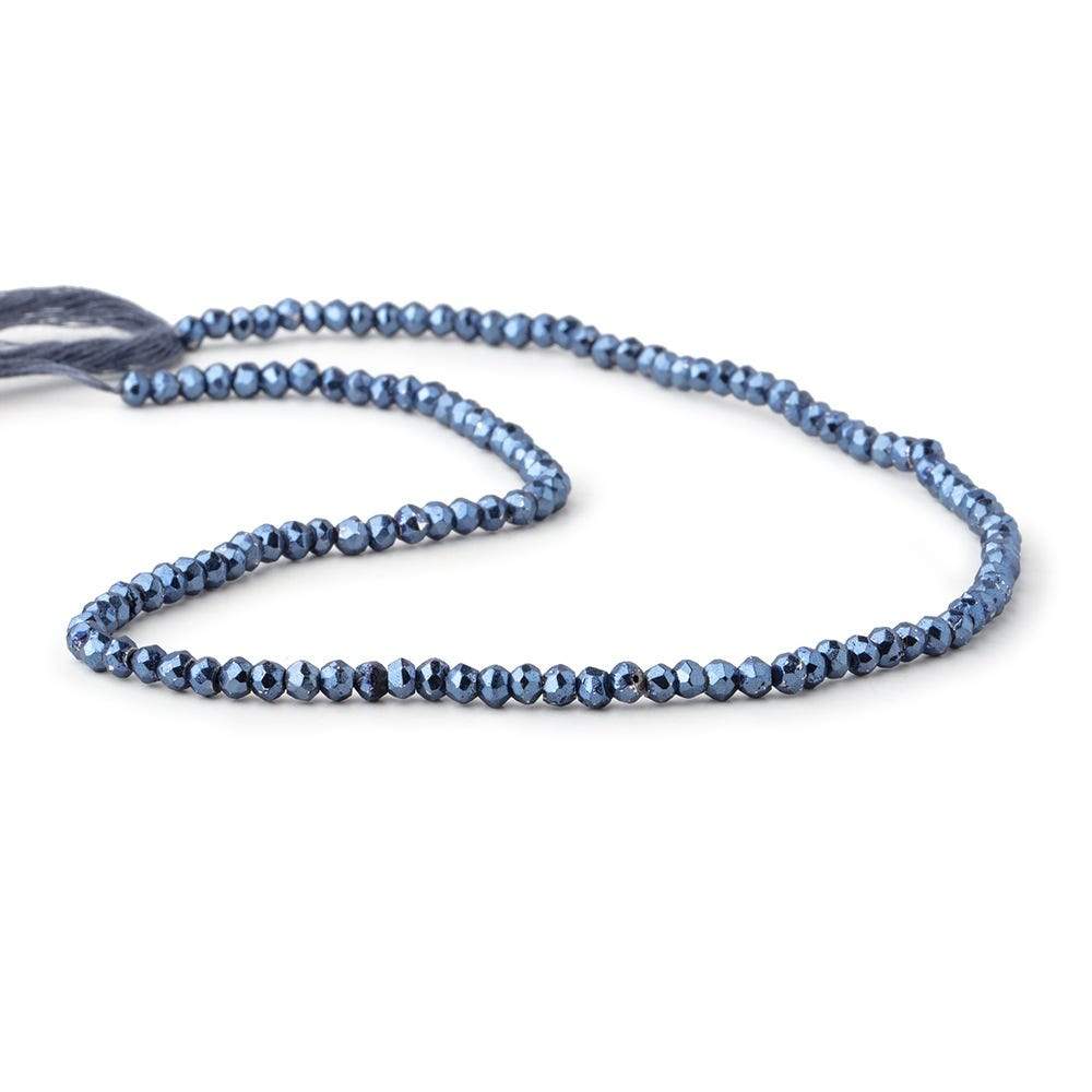 3.5-4mm Metallic Cadet Blue plated Pyrite faceted rondelle Beads 13 inch 104 pcs (ONLINE ORDER ONLY)
