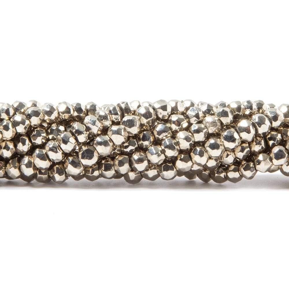 3.5-4mm Metallic Champagne plated Pyrite faceted rondelle Beads 13 inch 103 pcs (ONLINE ORDER ONLY)