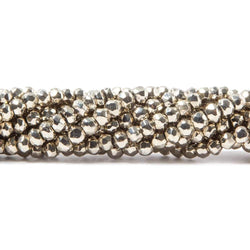 3.5-4mm Metallic Champagne plated Pyrite faceted rondelle Beads 13 inch 103 pcs (ONLINE ORDER ONLY)