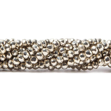 3.5-4mm Metallic Champagne plated Pyrite faceted rondelle Beads 13 inch 103 pcs (ONLINE ORDER ONLY)