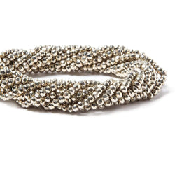 3.5-4mm Metallic Champagne plated Pyrite faceted rondelle Beads 13 inch 103 pcs (ONLINE ORDER ONLY)
