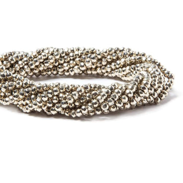 3.5-4mm Metallic Champagne plated Pyrite faceted rondelle Beads 13 inch 103 pcs (ONLINE ORDER ONLY)