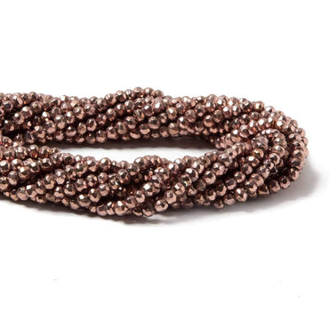 3.5-4mm Metallic Cocoa Brown plated Pyrite faceted rondelle Beads 13 inch 117 pcs (ONLINE ORDER ONLY)