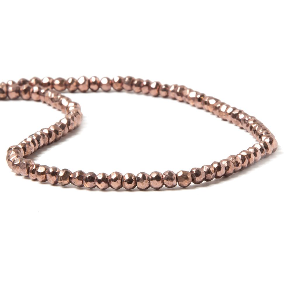 3.5-4mm Metallic Cocoa Brown plated Pyrite faceted rondelle Beads 13 inch 117 pcs (ONLINE ORDER ONLY)