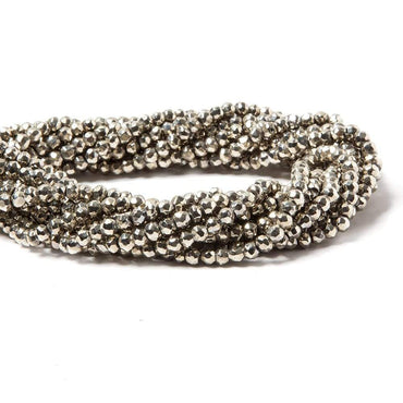 3.5-4mm Metallic Dark Champagne plated Pyrite faceted rondelle Beads 106 pcs (ONLINE ORDER ONLY)