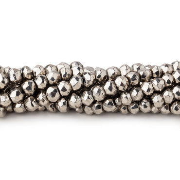 3.5-4mm Metallic Silver plated Pyrite faceted rondelle Beads 13 inch 104 pcs (ONLINE ORDER ONLY)