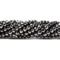 3.5-4mm Metallic Smoky Grey plated Pyrite faceted rondelle Beads 13 inch 102 pcs (ONLINE ORDER ONLY)