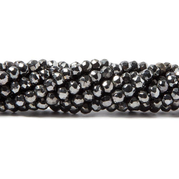 3.5-4mm Metallic Smoky Grey plated Pyrite faceted rondelle Beads 13 inch 102 pcs (ONLINE ORDER ONLY)
