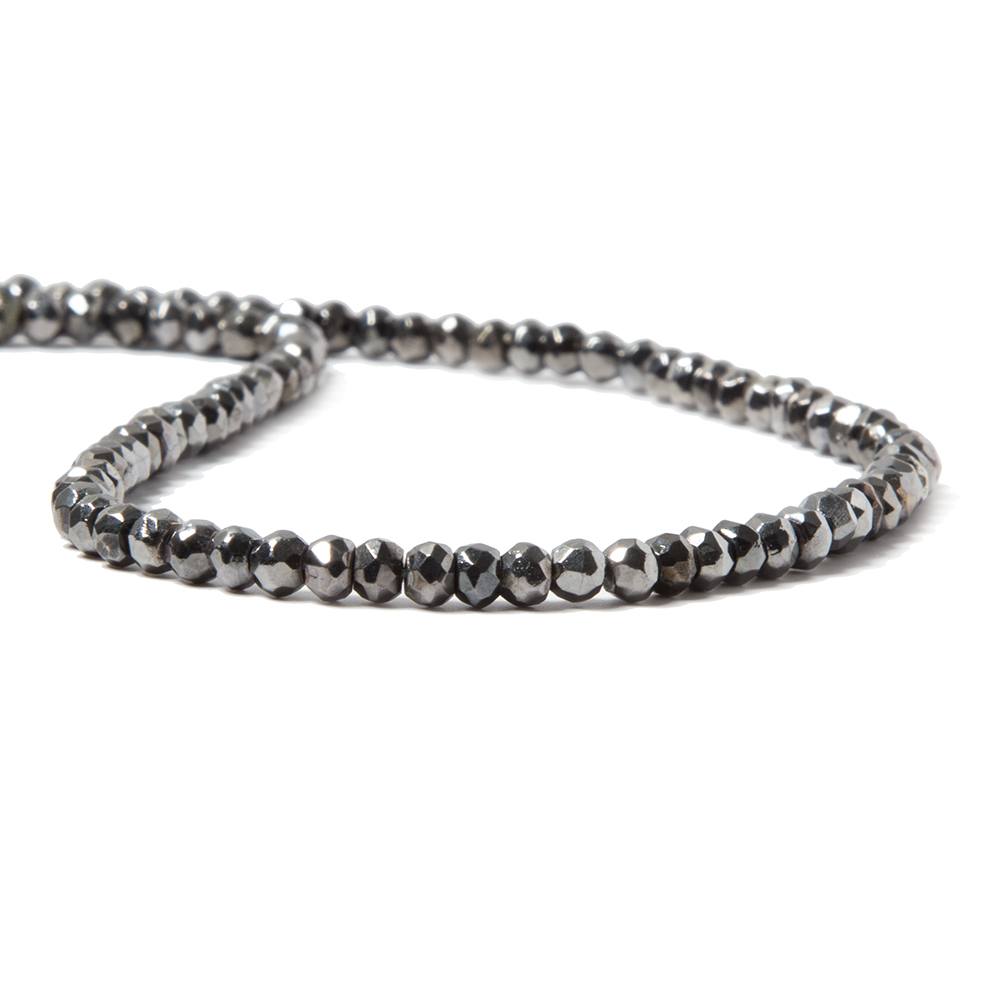 3.5-4mm Metallic Smoky Grey plated Pyrite faceted rondelle Beads 13 inch 102 pcs (ONLINE ORDER ONLY)