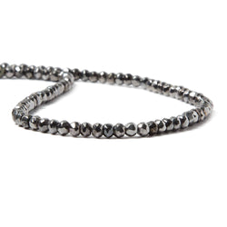 3.5-4mm Metallic Smoky Grey plated Pyrite faceted rondelle Beads 13 inch 102 pcs (ONLINE ORDER ONLY)