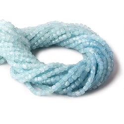 3.5-4mm Milky Aquamarine micro faceted cubes 12.5 inch 80 pieces A (ONLINE ORDER ONLY)