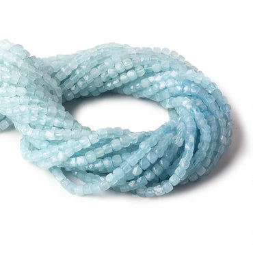 3.5-4mm Milky Aquamarine micro faceted cubes 12.5 inch 80 pieces A (ONLINE ORDER ONLY)
