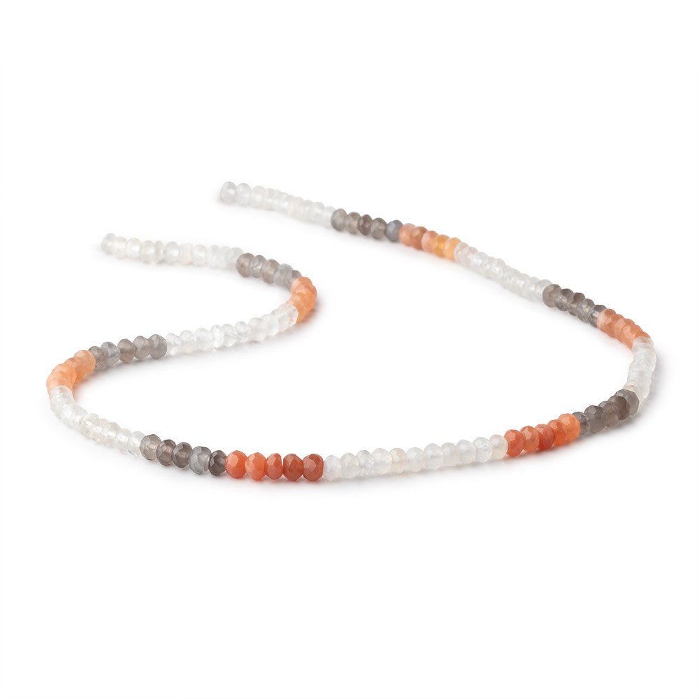 3.5-4mm Multi Color Moonstone Faceted Rondelle Beads 14 inches 134 pieces (ONLINE ORDER ONLY)