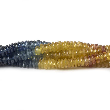 3.5-4mm Multi Color Sapphire Plain Rondelle 16 inch 312 pcs (ONLINE ORDER ONLY)