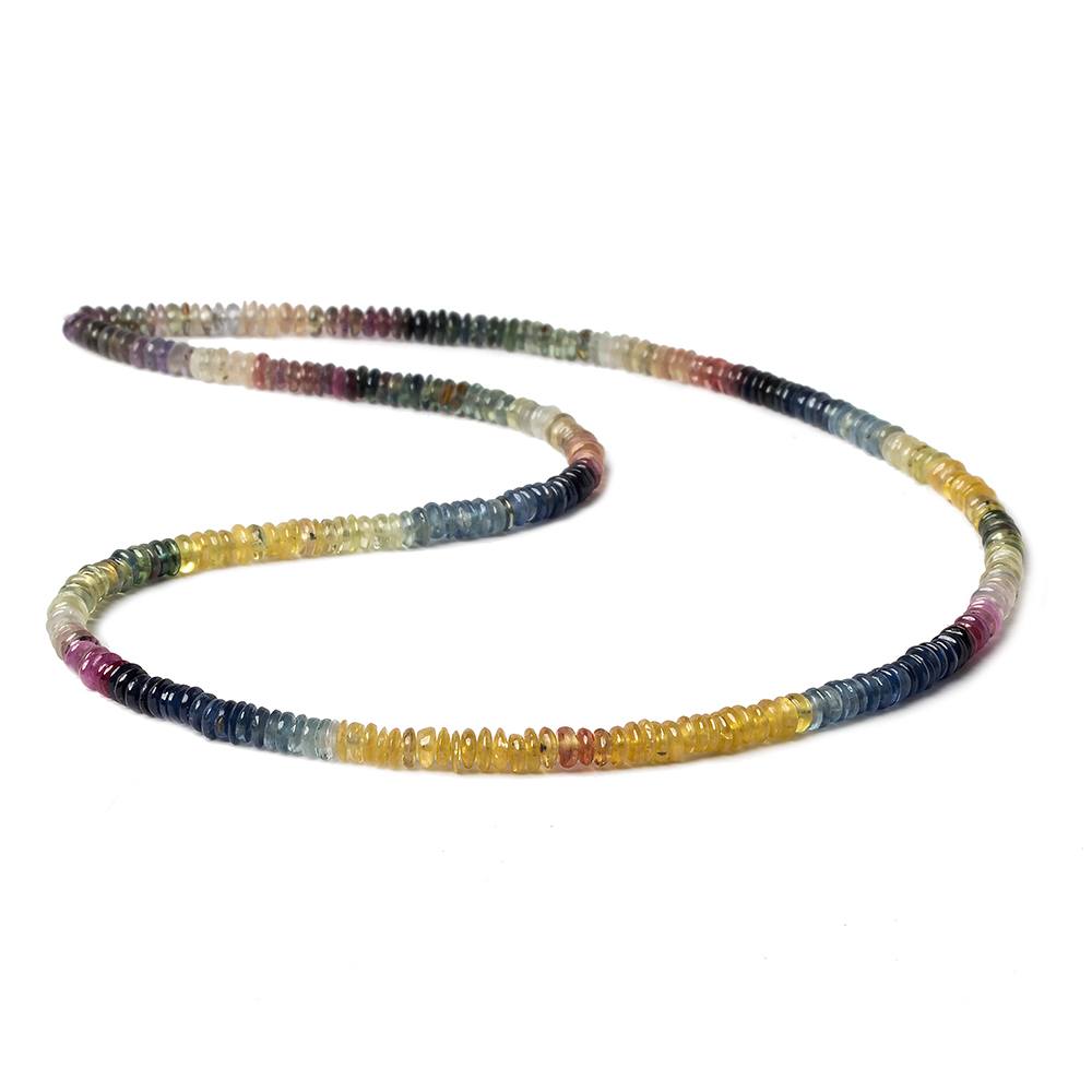 3.5-4mm Multi Color Sapphire Plain Rondelle 16 inch 312 pcs (ONLINE ORDER ONLY)