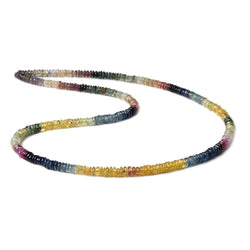 3.5-4mm Multi Color Sapphire Plain Rondelle 16 inch 312 pcs (ONLINE ORDER ONLY)