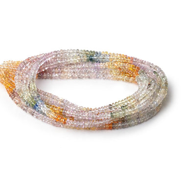 3.5-4mm Multi Color Sapphire Plain Rondelle Beads 18 inch 245 pieces AAA (ONLINE ORDER ONLY)