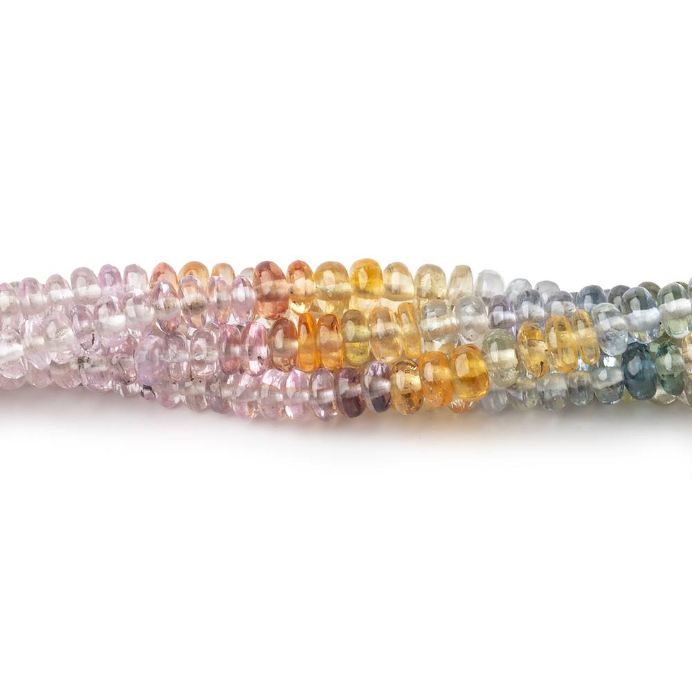 3.5-4mm Multi Color Sapphire Plain Rondelle Beads 18 inch 245 pieces AAA (ONLINE ORDER ONLY)