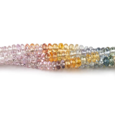 3.5-4mm Multi Color Sapphire Plain Rondelle Beads 18 inch 245 pieces AAA (ONLINE ORDER ONLY)